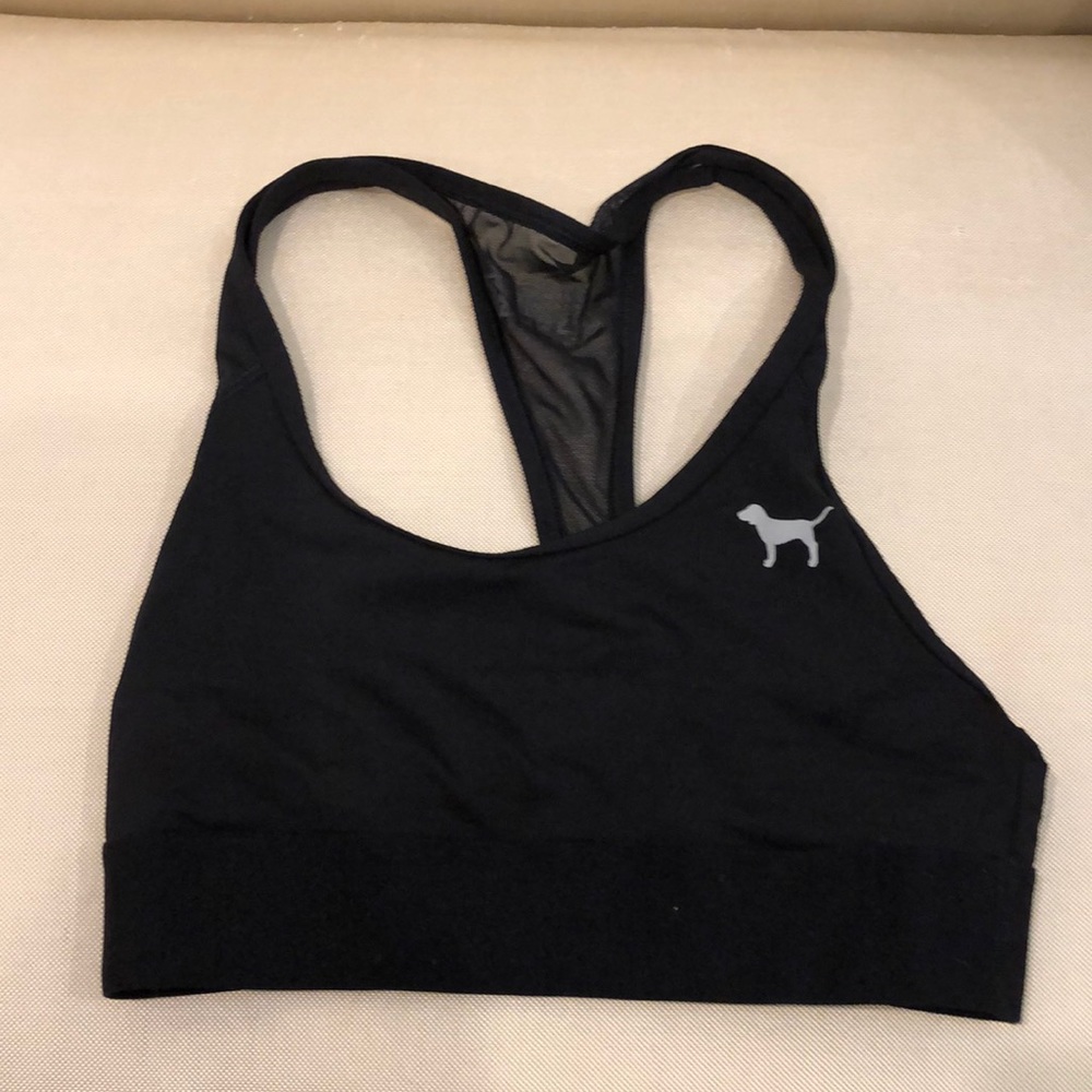 Pink Victoria Secret Black sports bra. Size xs